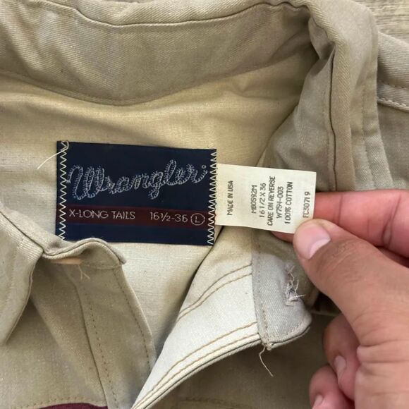 Vintage Wrangler Brushpopper Western Striped Shirt Size 16 1/2-36 - Picture 4 of 7